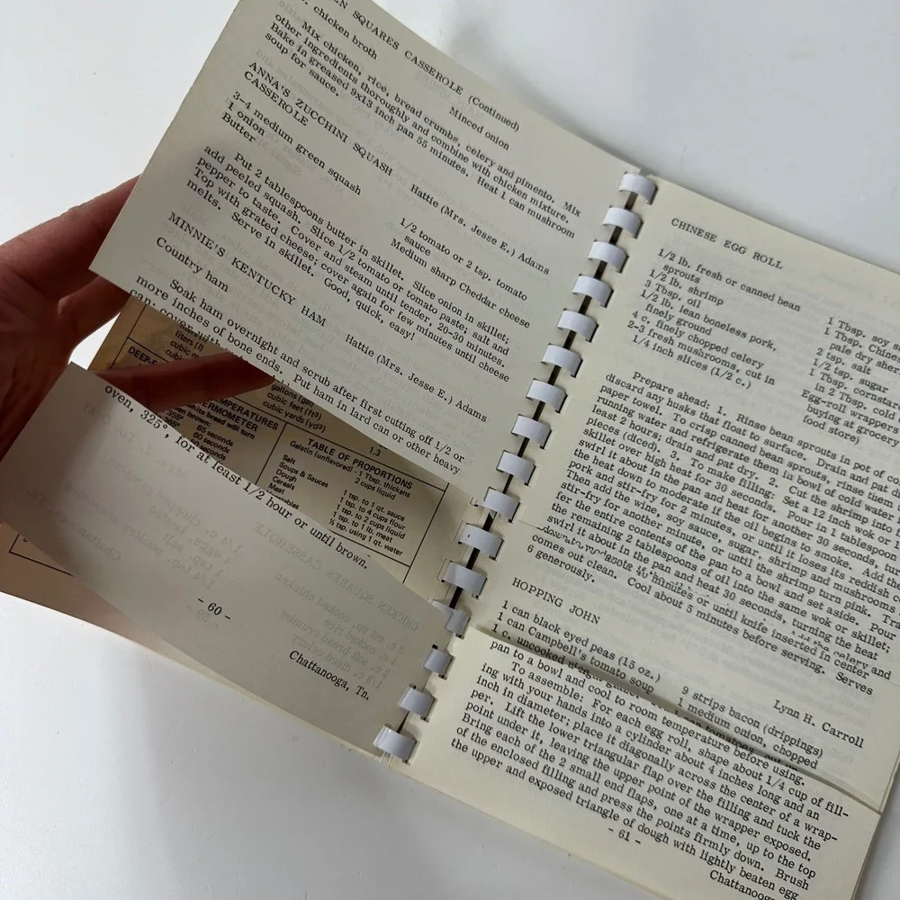 First Christian‎ Church Cookbook Chattanooga Tennessee 1978 Vintage Recipes
